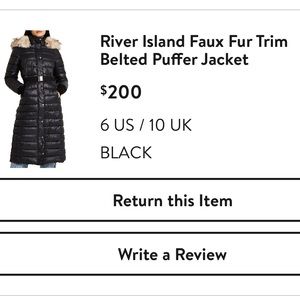 River Island long puffer coat